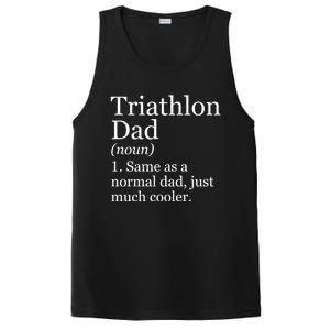 Triathlon Dad Definition Funny Sarcastic Sports Gift PosiCharge Competitor Tank