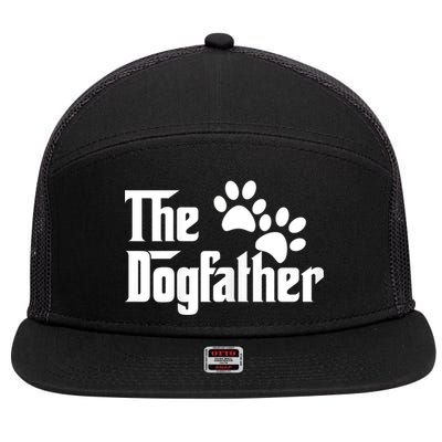 The Dogfather Dog Father Pet Owner 7 Panel Mesh Trucker Snapback Hat