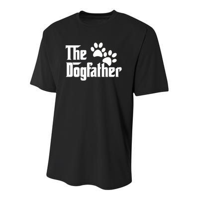 The Dogfather Dog Father Pet Owner Youth Performance Sprint T-Shirt