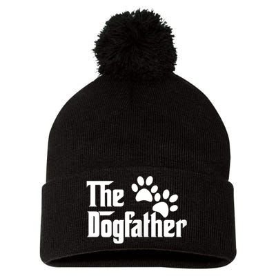 The Dogfather Dog Father Pet Owner Pom Pom 12in Knit Beanie