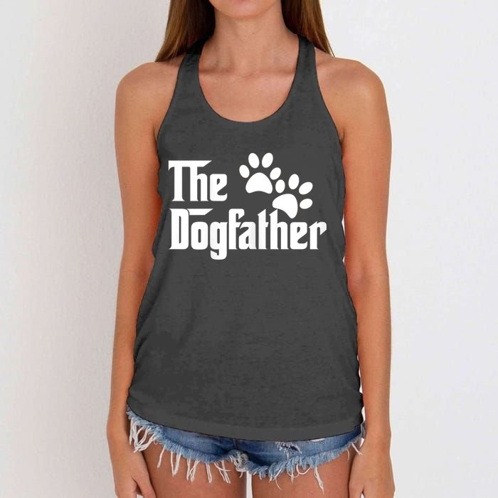 The Dogfather Dog Father Pet Owner Women's Knotted Racerback Tank