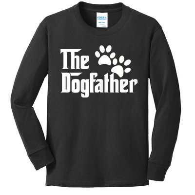 The Dogfather Dog Father Pet Owner Kids Long Sleeve Shirt