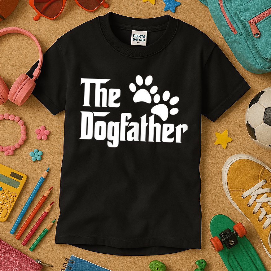 The Dogfather Dog Father Pet Owner Kids T-Shirt
