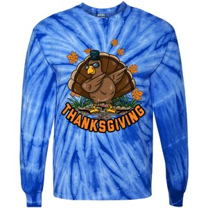 Thanksgiving Dabbing Dab Dance Turkey Boy Girl Gift Tie-Dye Long Sleeve Shirt