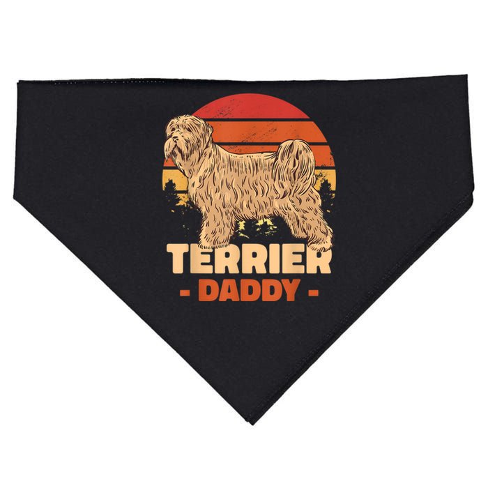 Terrier Dog Dad For Fathersday For All Father USA-Made Doggie Bandana