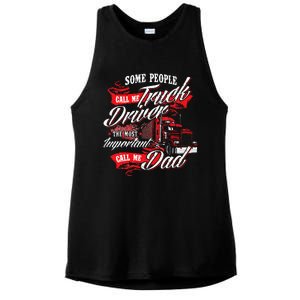 Truck Driver Dad Trucker Trucking Semi Truck Driver Ladies PosiCharge Tri-Blend Wicking Tank