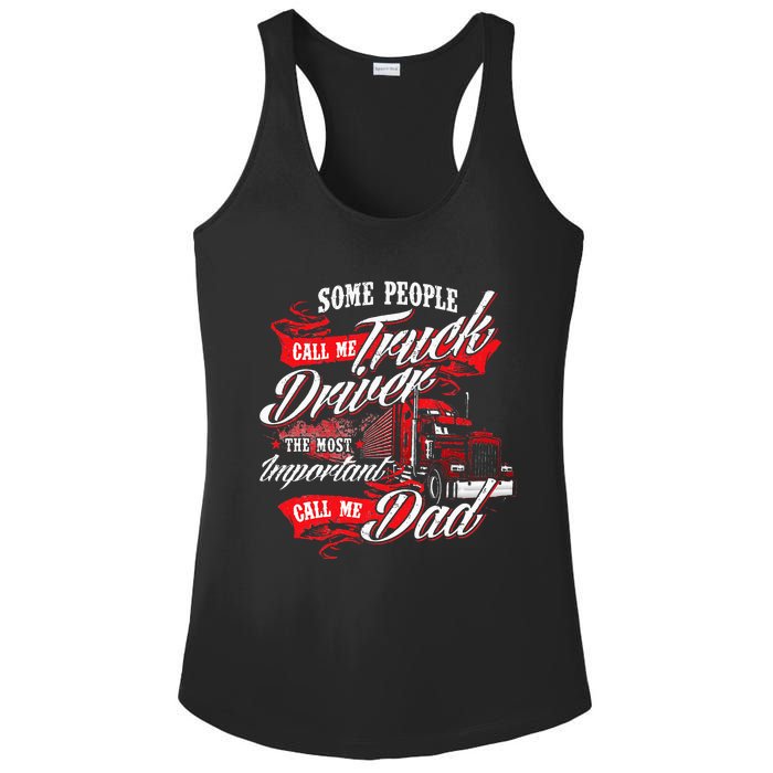 Truck Driver Dad Trucker Trucking Semi Truck Driver Ladies PosiCharge Competitor Racerback Tank