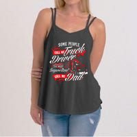 Truck Driver Dad Trucker Trucking Semi Truck Driver Women's Strappy Tank