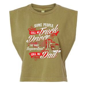 Truck Driver Dad Trucker Trucking Semi Truck Driver Garment-Dyed Women's Muscle Tee