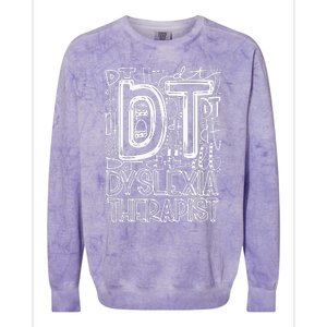 Typography Designs Dyslexia Therapist Nurse Colorblast Crewneck Sweatshirt