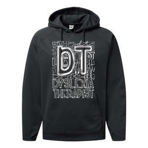 Typography Designs Dyslexia Therapist Nurse Performance Fleece Hoodie