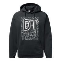 Typography Designs Dyslexia Therapist Nurse Performance Fleece Hoodie