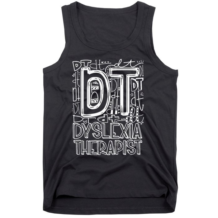 Typography Designs Dyslexia Therapist Nurse Tank Top