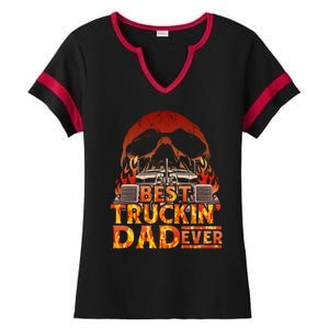 Truck Driver Design For Men Dad Big Rig SemiTrailer Truckin Ladies Halftime Notch Neck Tee