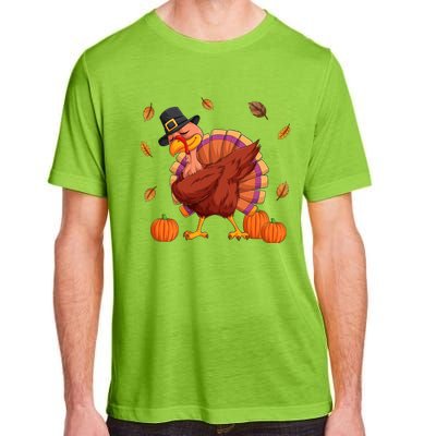 Thanksgiving Day Dabbing Turkey Pilgrim Boys Girls Cute Gift Adult ChromaSoft Performance T-Shirt