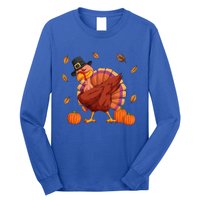 Thanksgiving Day Dabbing Turkey Pilgrim Boys Girls Cute Gift Long Sleeve Shirt