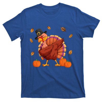 Thanksgiving Day Dabbing Turkey Pilgrim Boys Girls Cute Gift T-Shirt