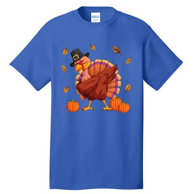 Thanksgiving Day Dabbing Turkey Pilgrim Boys Girls Cute Gift Tall T-Shirt