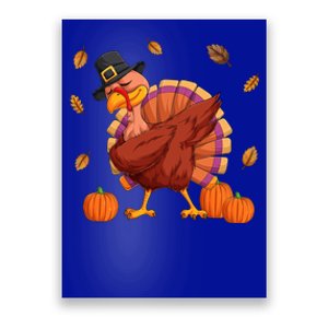 Thanksgiving Day Dabbing Turkey Pilgrim Boys Girls Cute Gift Poster