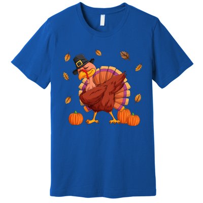 Thanksgiving Day Dabbing Turkey Pilgrim Boys Girls Cute Gift Premium T-Shirt