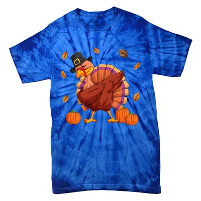 Thanksgiving Day Dabbing Turkey Pilgrim Boys Girls Cute Gift Tie-Dye T-Shirt