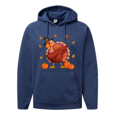 Thanksgiving Day Dabbing Turkey Pilgrim Boys Girls Cute Gift Performance Fleece Hoodie