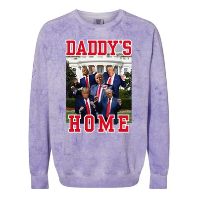 Trump Dance DaddyS Home Trump Dancing At White House Funny Colorblast Crewneck Sweatshirt