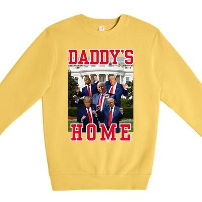 Trump Dance DaddyS Home Trump Dancing At White House Funny Premium Crewneck Sweatshirt