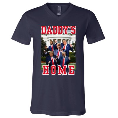 Trump Dance DaddyS Home Trump Dancing At White House Funny V-Neck T-Shirt