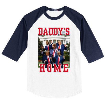 Trump Dance DaddyS Home Trump Dancing At White House Funny Baseball Sleeve Shirt