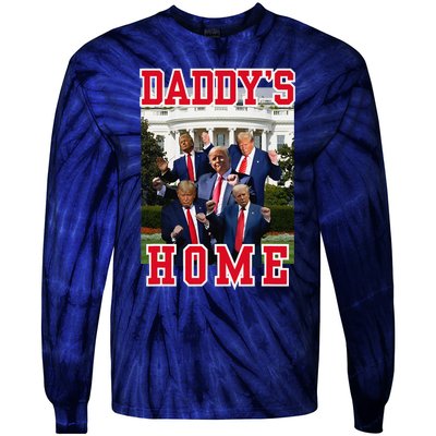 Trump Dance DaddyS Home Trump Dancing At White House Funny Tie-Dye Long Sleeve Shirt