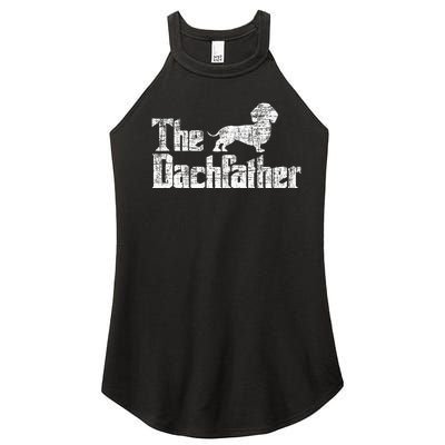 The Dachfather Dachshund FatherS Day Pet Dog Lover Women’s Perfect Tri Rocker Tank