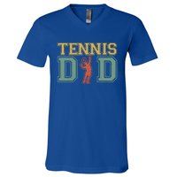 Tennis Dad Dad Tennis Fathers Day Funny Gift Meaningful Gift V-Neck T-Shirt