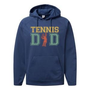 Tennis Dad Dad Tennis Fathers Day Funny Gift Meaningful Gift Performance Fleece Hoodie