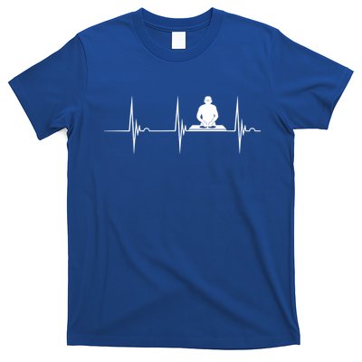 Turntable Dj Dance Music Heartbeat Ekg Pulse Dj Techno Gift T-Shirt