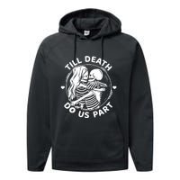 Till Death Do Us Part Funny Skeleton Couple Kissing Performance Fleece Hoodie