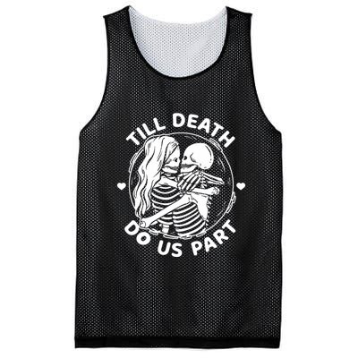 Till Death Do Us Part Funny Skeleton Couple Kissing Mesh Reversible Basketball Jersey Tank