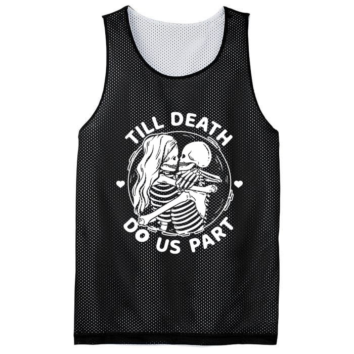 Till Death Do Us Part Funny Skeleton Couple Kissing Mesh Reversible Basketball Jersey Tank