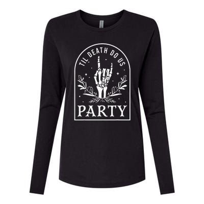 Til Death Do Us Party Retro Halloween Bachelorette Matching Womens Cotton Relaxed Long Sleeve T-Shirt