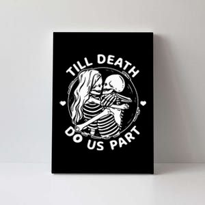 Till Death Do Us Part Skeleton Couple Kissing Canvas