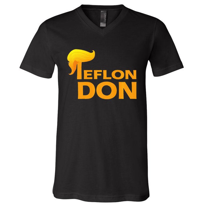 Teflon Don Donald Trump Hair V-Neck T-Shirt