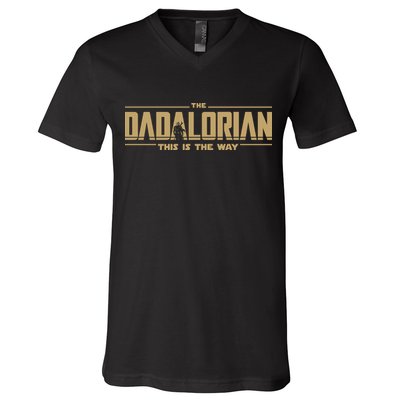 The Dad Dadalorian Retro Vintage This Is The Way V-Neck T-Shirt
