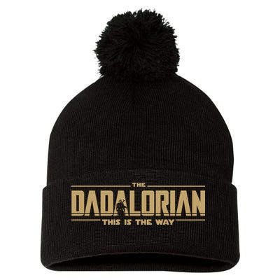 The Dad Dadalorian Retro Vintage This Is The Way Pom Pom 12in Knit Beanie