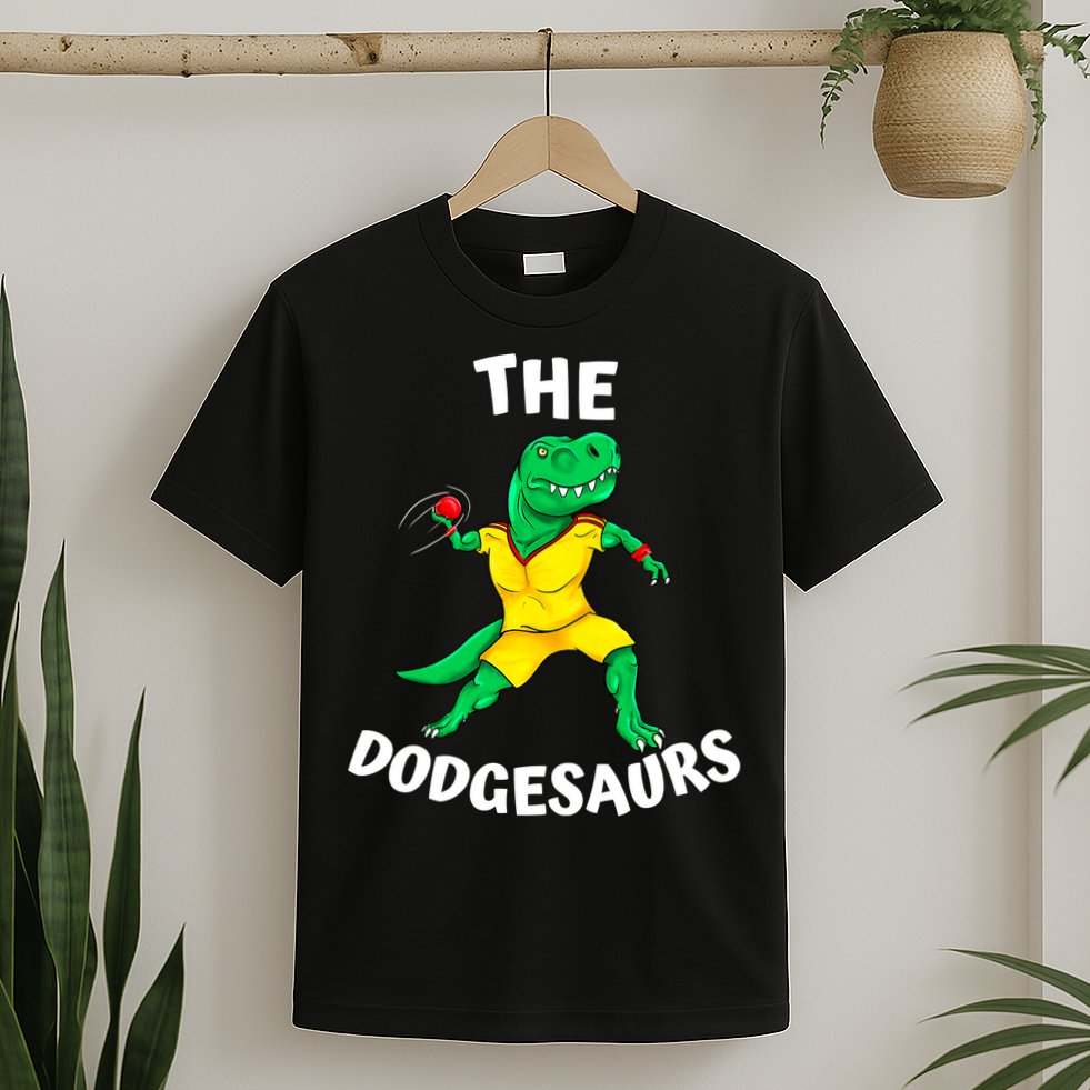 The Dodgesaurs Dodgeball Team Name Funny Dinosaur Dodgeball T-Shirt
