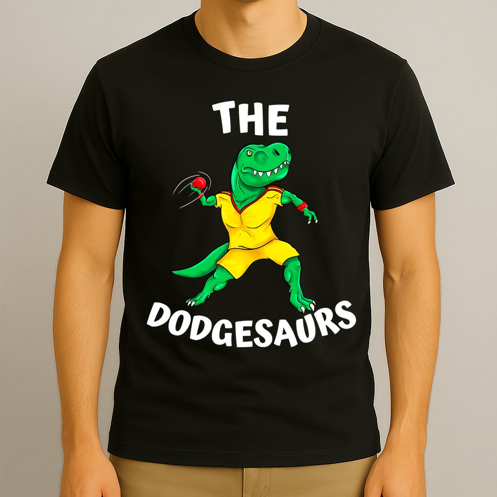 The Dodgesaurs Dodgeball Team Name Funny Dinosaur Dodgeball T-Shirt
