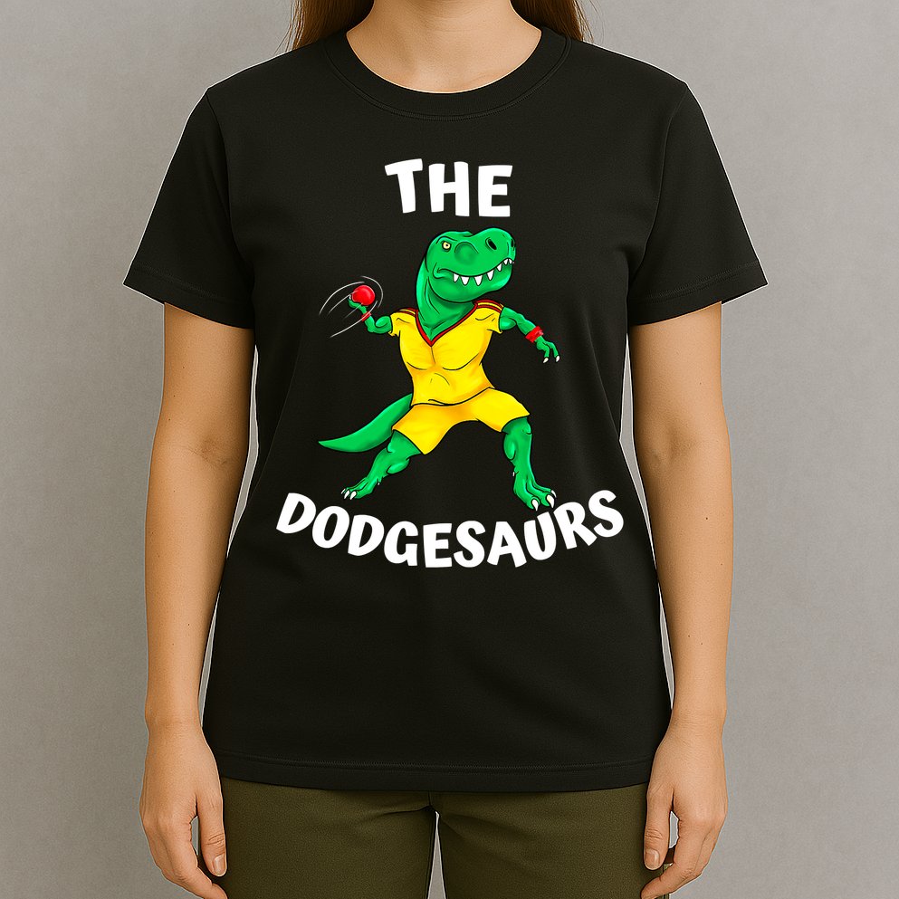 The Dodgesaurs Dodgeball Team Name Funny Dinosaur Dodgeball T-Shirt
