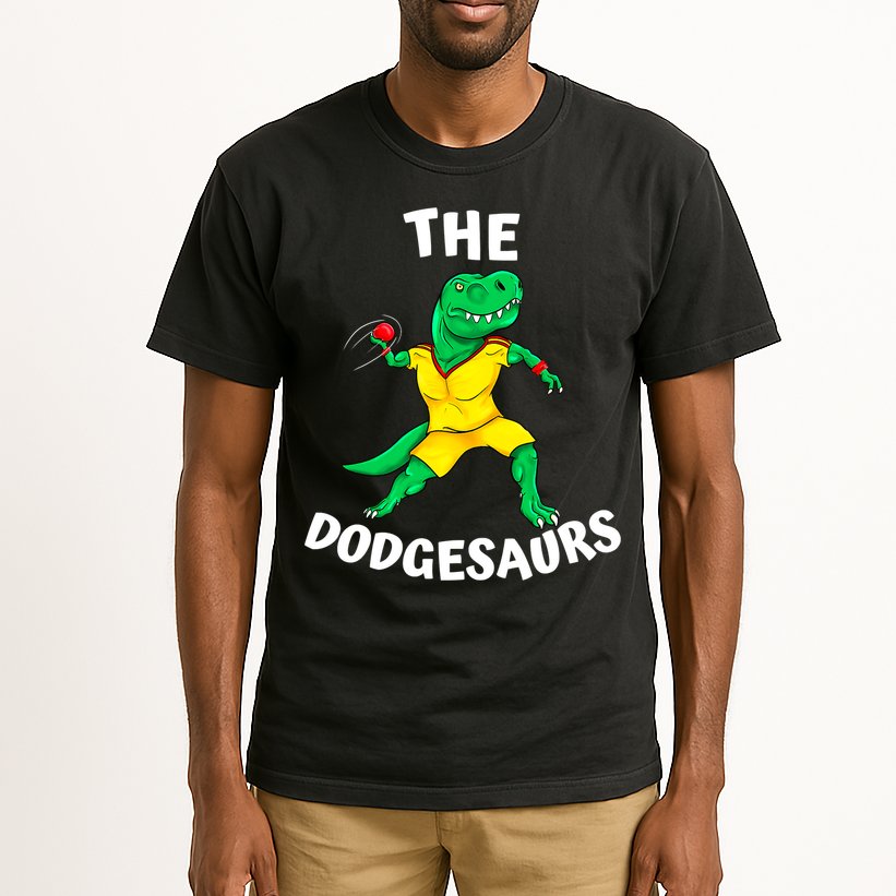 The Dodgesaurs Dodgeball Team Name Funny Dinosaur Dodgeball Tall T-Shirt