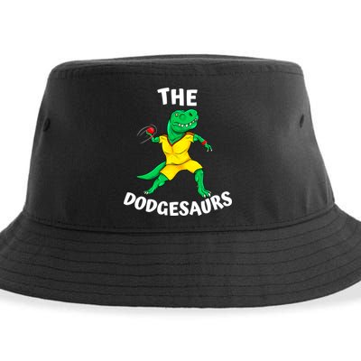 The Dodgesaurs Dodgeball Team Name Funny Dinosaur Dodgeball Sustainable Bucket Hat