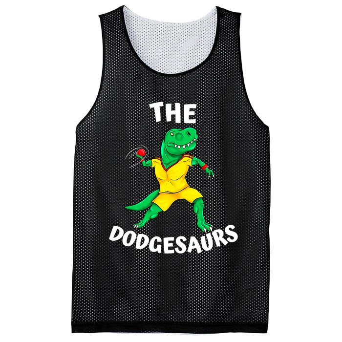 The Dodgesaurs Dodgeball Team Name Funny Dinosaur Dodgeball Mesh Reversible Basketball Jersey Tank