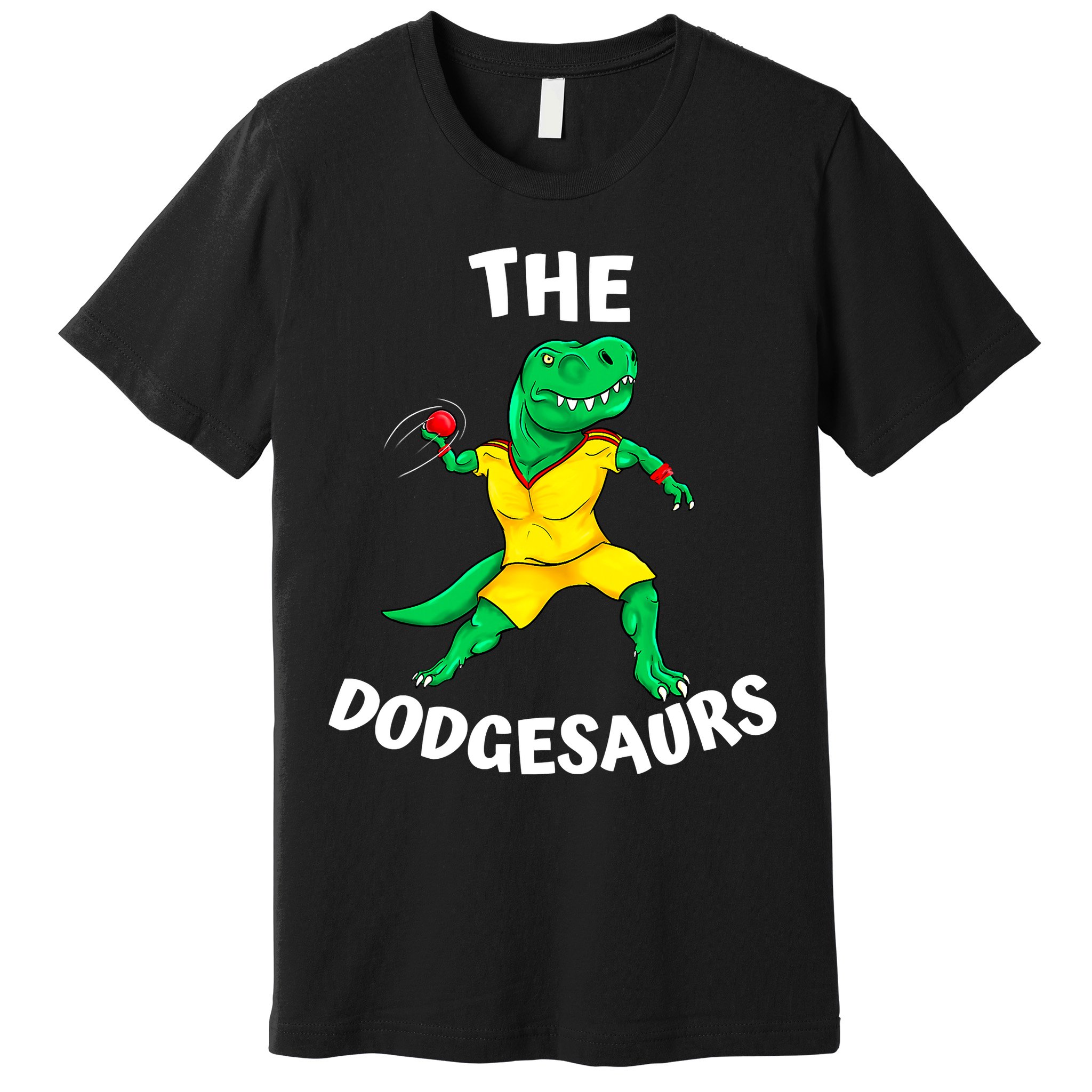 The Dodgesaurs Dodgeball Team Name Funny Dinosaur Dodgeball Premium T-Shirt